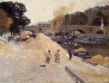 las orillas del sena en parís pont marie quai d anjou Camille Pissarro